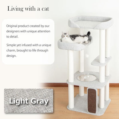53" Cat Tree for Large Cats with Sisal Scratch Board & Large Perch