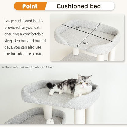 53" Cat Tree for Large Cats with Sisal Scratch Board & Large Perch