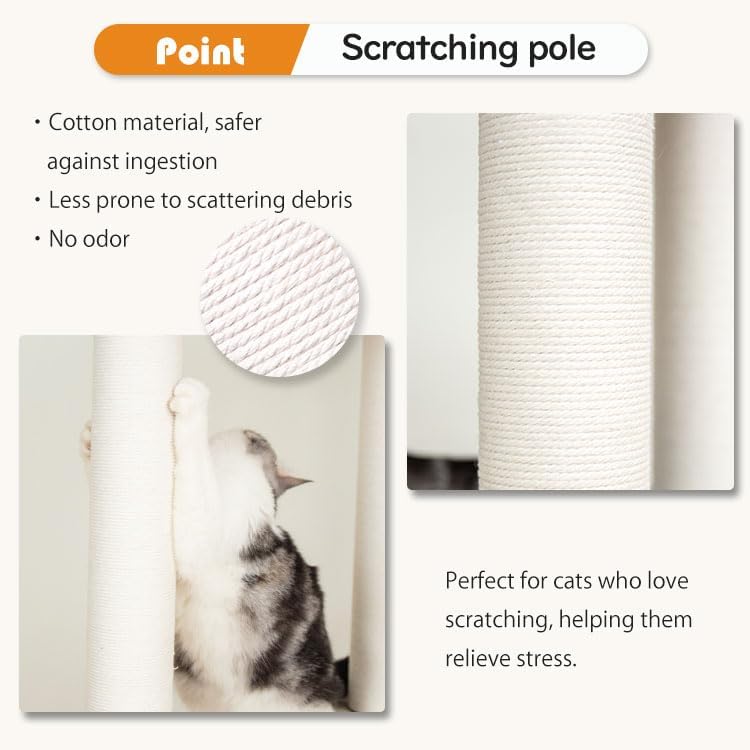 53" Cat Tree for Large Cats with Sisal Scratch Board & Large Perch