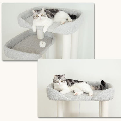 53" Cat Tree for Large Cats with Sisal Scratch Board & Large Perch