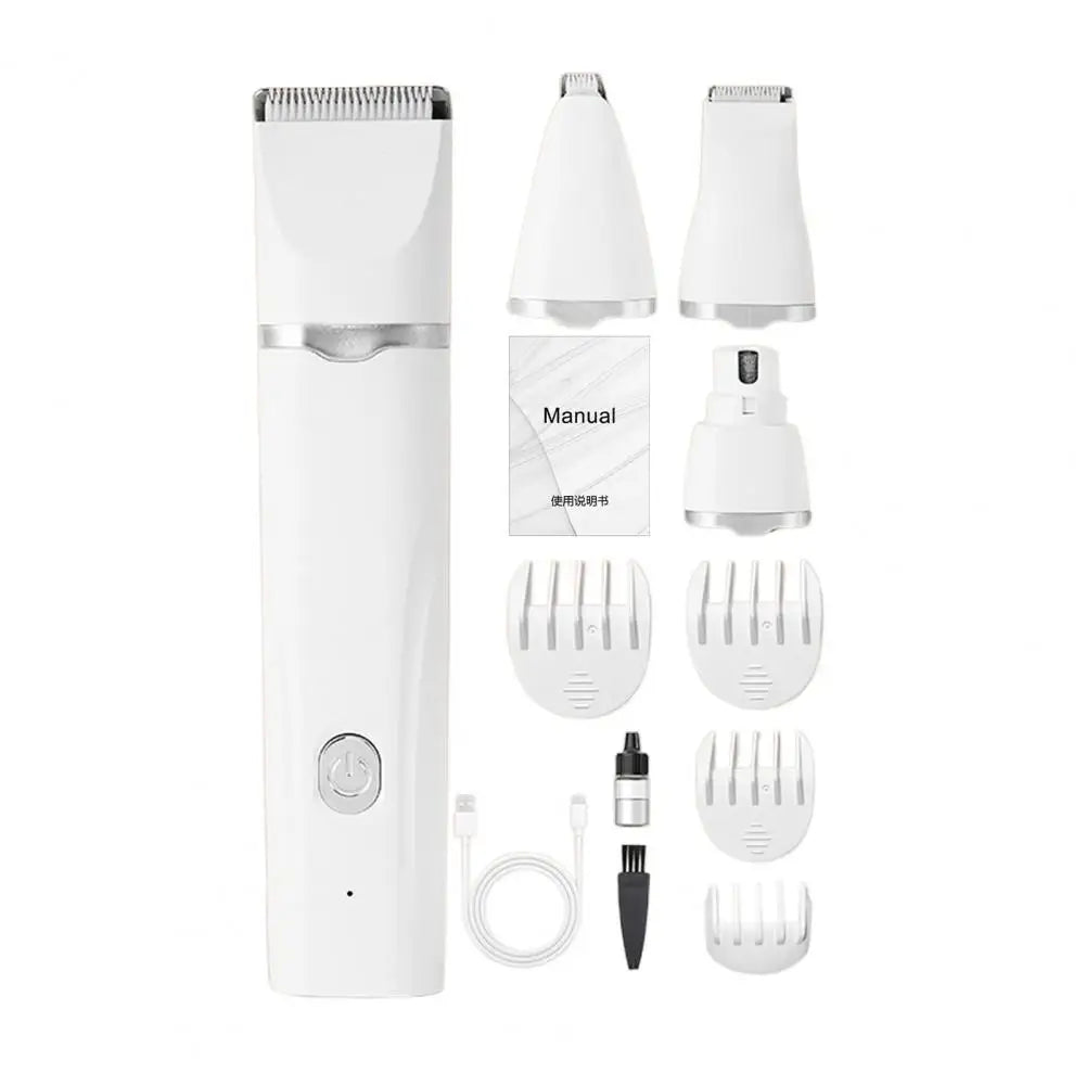 4 in 1 Electric Pet Grooming Kit - Hair Trimmer, Clippers, Nail Grinder for Cats & Dogs